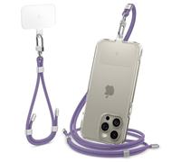 Spigen [1 Set, 2 Piezas Universal de Correa para el Cuello y la muñeca con ConTag, Correa Ajustable para iPhone 16 Pro MAX, iPhone 15, iPhone 13, Galaxy S24 Ultra, Pixel 9, Xiaomi 14 - Deep Purple