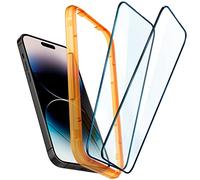Spigen AlignMaster Cobertura Completa Protector Pantalla para iPhone 14 Pro, 2 Unidades, Compatible con Funda, Dureza 9H