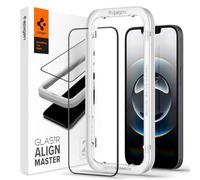 Spigen AlignMaster - Cristal templado compatible con iPhone 14, iPhone 13, iPhone 13 Pro, 2 unidades, cobertura completa, resistente a los arañazos, 9H protector de pantalla