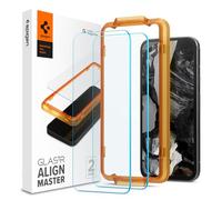 Spigen AlignMaster Protector Pantalla para Google Pixel 8a, 2 Unidades, Marco de Alineación Incluido, Crystal Clear, Dureza 9H, Compatible con Fundas
