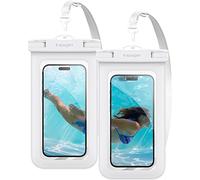 Spigen Aqua Shield Funda Impermeable Móvil [2 Unidades, IPX8 Certificado] hasta 8,2", Bolsa Estanca Universal para iPhone 15 Pro MAX, Galaxy S24 Ultra, Pixel 8, Xiaomi 14 - Blanco