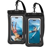 Spigen Aqua Shield Funda Impermeable Móvil [Flotante] [2 Unidades, IPX8] hasta 7", Bolsa Estanca Universal para iPhone 17 Pro MAX 16 15 14 13 12 11, Galaxy S25 Ultra, Pixel 10, Xiaomi 14 - Negro