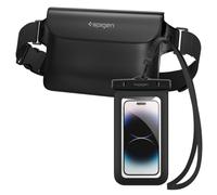Spigen Aqua Shield Set de Bolsa Impermeable y Funda Impermeable Móvil(8.7 Pulgadas) para Playa, Piscina, Natación, Kayak, Pesca, Llave, etc - Negro