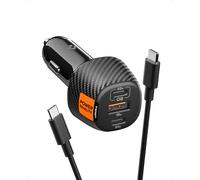 Spigen ArcStation Essential 113W Cargador de coche de 3 Puertos (USB-C y A PD 3.0 PPS) [incluye Cable E-Marker] Carga rápida para encendedor Compatible con iPhone 17 Pro Max, Pixel 10 Pro y Galaxy S26