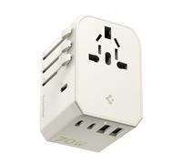 Spigen ArcStation Essential Adaptador Enchufe Universal 70W, Adaptador de Viaje con 3 USB-C PD y 2 USB-A, Universal para US/AU EU UK Más de 200 Países para Teléfonos, Tabletas y más - Beige