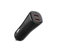 Spigen ArcStation Essential [Cargador de Coche Rápido 50 W - 2 Puertos USB-C] Adaptador de Mechero de 12V para iPhone 17 17e 16 15 Pro MAX Air, Samsung Galaxy S26 Ultra, Xiaomi, Pixel y más - Negro