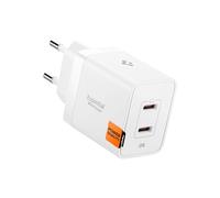 Spigen ArcStation Essential Cargador USB C 47W GAN 2 Tipo C PD 3.0 PPS Rápido Pared Adaptador, para iPhone 16 15 14 Pro MAX 16e, Samsung S25 Ultra, Pixel 9a, iPad Air Pro, MacBook - Blanco