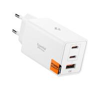 Spigen ArcStation Essential Cargador USB C 67W GAN 2 Tipo C, 1 USB-A, PD 3.0 PPS Rápido Pared Adaptador, para iPhone 16 15 14 Pro MAX 16e, Samsung S25 Ultra, Pixel 9a, iPad Air Pro, MacBook - Blanco