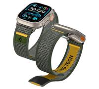 Spigen Athlex Air Correa para Apple Watch Ultra 4/3/2/1, Series 12/11/10 | Correa nailon transpirable con velcro y costura amarilla para 49/46/45/44/42mm