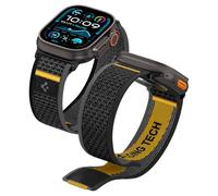 Spigen Athlex Air Correa para Apple Watch Ultra 4/3/2/1, Series 12/11/10 | Correa nailon transpirable con velcro y costura amarilla para 49/46/45/44/42mm