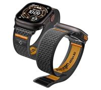 Spigen Athlex Air Correa para Apple Watch Ultra 4/3/2/1, Series 12/11/10 | Correa nailon transpirable con velcro y costura amarilla para 49/46/45/44/42mm