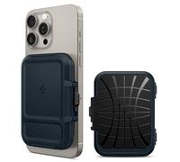 Spigen Cartera Magsafe Lock Fit MagFit Tarjetero Magnético con Kickstand Compatible con iPhone 17/16/15/14/13/12 Magsafe Wallet - Pizarra Metalica