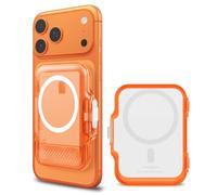 Spigen Cartera Magsafe TinTap MagFit+ Tarjetero Magnético con Sistema de Bloqueo Compatible con iPhone 17/16/15/14/13/12 Magsafe Wallet - Frost Clear Orange