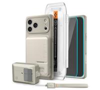 Spigen Classic LS Pack - Funda Classic LS MagFit & Protector de Pantalla/Cámara para iPhone 17 Pro MAX, Tarjetero MagSafe, Funda AirPods Pro 3