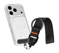 Spigen Cordón para Móvil Universal con Llavero - Correa de Nailon Resistente con Liberación Rápida, Compatible con iPhone y Samsung - Negro