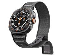 Spigen Correa Athlex Air para Samsung Galaxy Watch Ultra 2/1 47 mm | Correa de nailon transpirable con velcro y costuras deportivas amarillas para modelos 2026-2024 - Active Black Gray