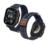 Spigen Correa básica de Tela con cierre de velcro Compatible con Apple Watch Ultra 3/2/1 49mm, Series 11/10 46mm, Series 9/8/7/6/5/4/SE 45mm, 44mm - Azul Marino