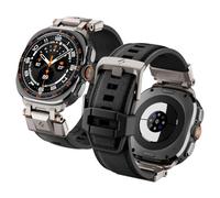 Spigen Correa Dura Pro Armor para Samsung Galaxy Watch Ultra 2/1 47 mm | Correa de nailon con conectores metálicos y TPU, comodidad transpirable todo el día. Para modelos 2026-2024 - Negro