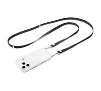 Spigen DA30L Correa para hombro y Cordón [para iPhone 17], Ajustable para Cuello, Hombro & Bandolera, con tejido híbrido de Nailon & Gamuza, con cierre magnético seguro - Negro