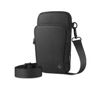 Spigen Dynamic Shield Bolso de Hombro, Bolso Bandolera Hombre, Bolso cruzado de viaje, [Ligero] [Correa ergonómica ajustable] para teléfono para senderismo, ciclismo y correr - Negro