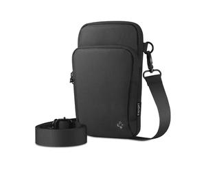 Spigen Dynamic Shield Bolso de Hombro, Bolso Bandolera Hombre, Bolso cruzado de viaje, [Ligero] [Correa ergonómica ajustable] para teléfono para senderismo, ciclismo y correr - Negro