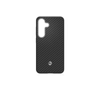 Spigen Enzo - Funda magnética de aramida para Galaxy S25+, Color Negro y Plateado