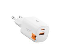 Spigen Essential Cargador USB C 35W de 2 Puertos GaN, PD 3.0 Rápido Pared Adaptador, Cargador rápido PPS para iPhone 17/16/15 Pro Max Air, Samsung S25/S24 Ultra, Pixel 10/9/9a/8, iPad Pro Air - Blanco