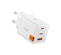 Spigen Essential Cargador USB C & A 47W de 3 Puertos GaN, PD 3.0 Rápido Pared Adaptador, Cargador rápido PPS para iPhone 17/16/15 Pro Max Air, Samsung S25/S24 Ultra, Pixel 10/9/9a/8, iPad Air - Blanco
