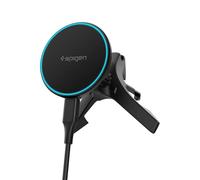 Spigen Essential MagFit Qi2 - Cargador de coche MagSafe de 15 W, incluye cable, LED inalámbrico, soporte para teléfono móvil, imán N52, compatible con iPhone 17, 16, 15, 14, 13, 12, ventilación