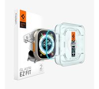 Spigen Glas.tR EZ Fit Protector Pantalla para Apple Watch Ultra 2, Apple Watch Ultra 1, 49mm, 2 Unidades, Instalación Fácil, Dureza 9H, Anti-Arañazos