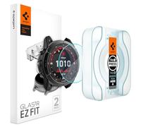 Spigen EZ Fit Protector Pantalla [2 Unidades] para Garmin Fenix 8 51mm | Fenix 7X series, Epix Pro, Instalación Fácil, Dureza 9H, Anti-Arañazos