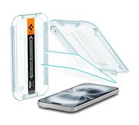 Spigen EZ Fit Protector Pantalla [2 Unidades] para iPhone 16 Plus / 15 Plus | Incl. Kit de instalación, Cristal templado, Alta Definicion, Compatible con fundas, Dureza 9H