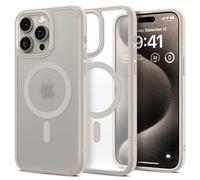 Spigen Funda Compatible con iPhone 15 Pro, Ultra Hybrid MagFit, Compatible con MagSafe - Titanio Natural Translúcido