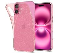 Spigen Funda Liquid Crystal Glitter Compatible con iPhone 16 - Rosa Brillantina