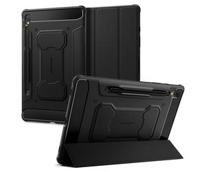 Spigen Funda para Galaxy Tab S9 (2023) Rugged Armor Pro Funda protectora triple y soporte para S Pen de 11 pulgadas, color negro