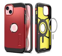 Spigen Funda para iPhone 15, Tough Armor MagFit, Compatible con MagSafe - Rojo