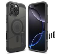 Spigen Funda para iPhone 16 Pro MAX, Tough Armor T(AI) MagFit [Cubierta habilitada para Control de Cámara] Compatible con MagSafe - Negro Translúcido