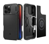 Spigen Funda para iPhone 16 Pro, Optik Armor MagFit Compatible con MagSafe - Negro