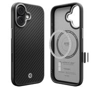Spigen Funda para iPhone 17, Enzo Aramid T MagFit Compatible con MagSafe - Black Silver