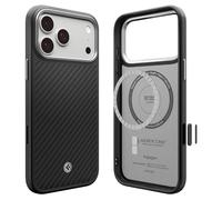 Spigen Funda para iPhone 17 Pro MAX, Enzo Aramid T MagFit Compatible con MagSafe - Black Silver