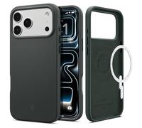 Spigen Funda para iPhone 17 Pro MAX, Silicone Fit MagFit Compatible con MagSafe [Resistente al Polvo y Huellas, Tacto Suave, Antigolpes] - Verde Cian