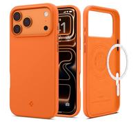 Spigen Funda para iPhone 17 Pro, Silicone Fit MagFit Compatible con MagSafe [Resistente al Polvo y Huellas, Tacto Suave, Antigolpes] - Cosmic Orange