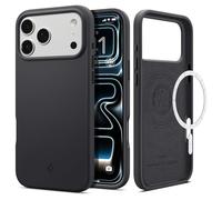 Spigen Funda para iPhone 17 Pro, Silicone Fit MagFit Compatible con MagSafe [Resistente al Polvo y Huellas, Tacto Suave, Antigolpes] - Negro