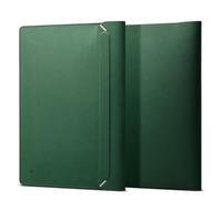 Spigen Funda para portátil Valentinus 15 15.6 16 Pulgadas, Compatible con MacBook Pro, Solapa magnética integrada, Funda de Piel para portátil, Bolsa para portátil - Verde