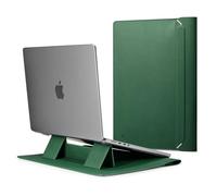 Spigen Funda para Portátil Valentinus S 15 15.6 16 Pulgadas, Compatible con MacBook Pro, Solapa magnética integrada, Funda de Piel para portátil, Bolsa para portátil - Verde