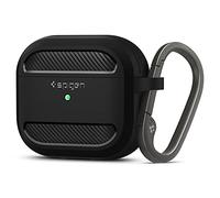 Spigen Rugged Armor Designed for Airpods 3rd Generation Case Protective Airpods 3 Case with Keychain (2021) [Durable Dual Layer Protection]