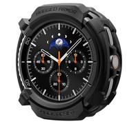 Spigen Funda Rugged Armor Compatible con Galaxy Watch 8 Classic | Funda TPU duradera fibra carbono, biseles elevados y recortes precisos para Galaxy Watch 8 46mm(2025) - Negro Mate