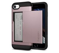 Spigen Funda Slim Armor CS Compatible con iPhone SE 2022 5G, iPhone SE 2020, iPhone 8 y iPhone 7 - Oro Rosa