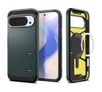Spigen Funda Tough Armor(AI) MagFit para Google Pixel 10 Pro XL Compatible con Pixelsnap y MagSafe - Verde Cian