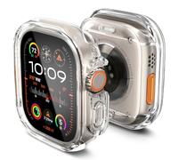 Spigen Funda Ultra Hybrid para Apple Watch Ultra 4/3/2/1 | Funda transparente PC/TPU con protector de pantalla integrado y recortes precisos para Apple Watch Ultra 49mm - Crystal Clear
